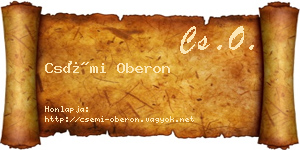 Csémi Oberon névjegykártya